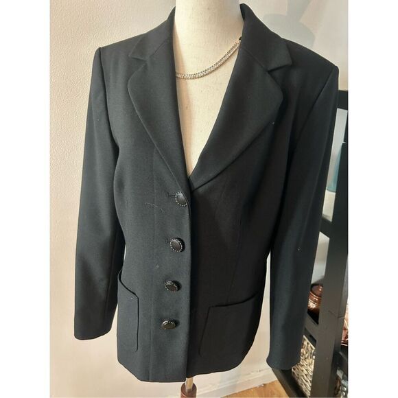 Kasper black blazer size 10 classy - Picture 1 of 5